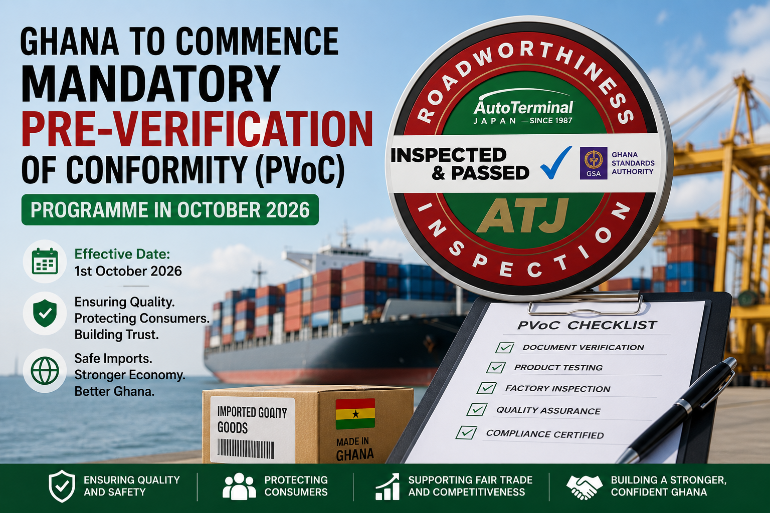 Ghana To  Commence Mandatory Pre-Verification of Conformity (PVoC) Programme in October 2026